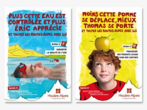 Affiches sur l'eau et la cantine de l'agenda 21