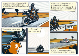 illustrations motards vintage
