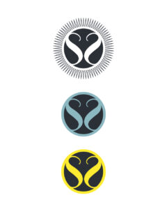 symbole de 2 lettres S en forme de coeur