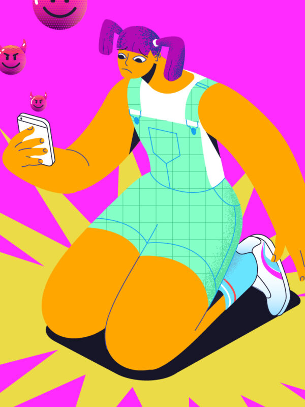 illustration harcèlement numérique et posts malveillants