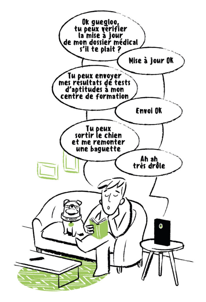 Illustration éditoriale sur les outils numériques d'aide et d'autonomie handicap